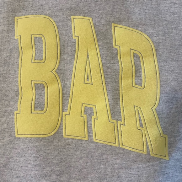 The Bar Varsity Sweatshirt Heather Grey with Lemon/Yellow Size XXL - Picture 7 of 13